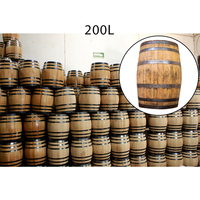 Meilleur baril à vin en bois brun fait main de 200 litres avec finition laquée noire en provenance du Mexique La Casa Del Barril pour le vin et la bière