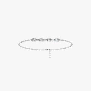 Bracelet en argent sterling 925 avec diamant moissanite, cadeau pour elle, fête / anniversaire / fiançailles - Product Image 3