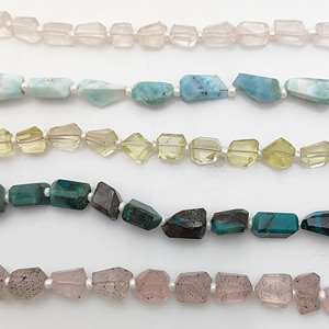 Hạt đá quý dạng nugget 10-12mm, mặt cắt, chuỗi hạt làm thủ công, số lượng lớn, dùng làm đồ trang sức, 18-20 hạt trong một chuỗi dài 8 inch - Product Image 3