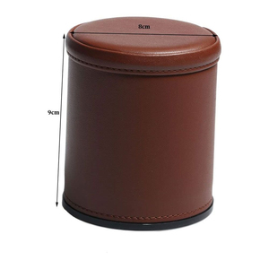Vaso agitador de dados de cuero con logotipo personalizado – Vaso agitador de dados de casino silencioso con forro de terciopelo para juegos de mesa y juegos de dados de cuero - Product Image 2