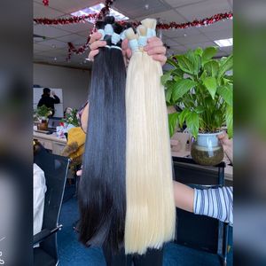 Cheveux humains vierges vietnamiens non traités en vrac Remy blonds lisses et ondulés de 6'' à 28'' de longueur, trame simple en gros IVIRGO - Product Image 2