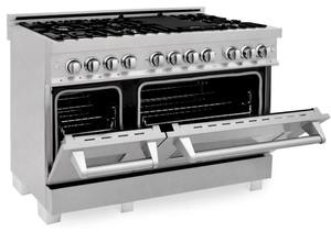 NUEVO EN STOCK: Lona de 48 Pulgadas y 6.0 Pies Cúbicos Estufa Eléctrica de 7 Quemadores con 2 Hornos Eléctricos de Acero Inoxidable - Product Image 2