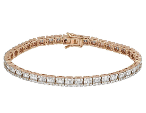 Baguette de luxe et coupe ronde Moissanite diamant glacé 925 Bracelet personnalisé en argent pour hommes et femmes cadeau - Product Image 1
