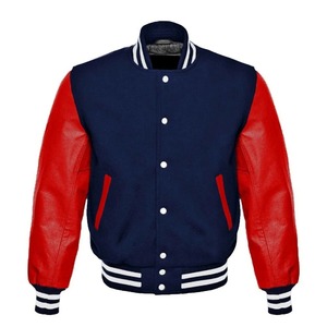 Blouson Patchwork à col montant High Street Vintage Letterman College Baseball Blouson universitaire respirant en laine pour hommes - Product Image 5
