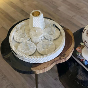 Juego de quemador de incienso de madera de lujo hecho a mano con incrustaciones de perlas madre Mubkhar Oud Bakhoor Box para aroma de loto y artesanías de lujo de jengibre - Product Image 2