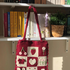 Sac à main à bandoulière en tricot de grande taille Granny Square Tole, sac fourre-tout esthétique à motif de crochet fait à la main pour filles OEM Made In Vietnam - Product Image 3