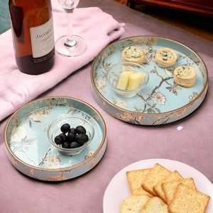 Bandejas DE SERVICIO DE MADERA MDF hechas a mano personalizadas al por mayor bandejas de cocina comedor decorativas de resina recubiertas de esmalte en tamaños de 7x7 9x9 pulgadas - Product Image 3