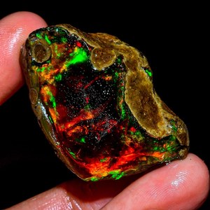 Amazing Multi Fire Natural Ethiopian Opal Play Of Fire Color Oil Rough Loose Gemstone For Making Women Silver Jewelry Wholesaler - Product Image 5