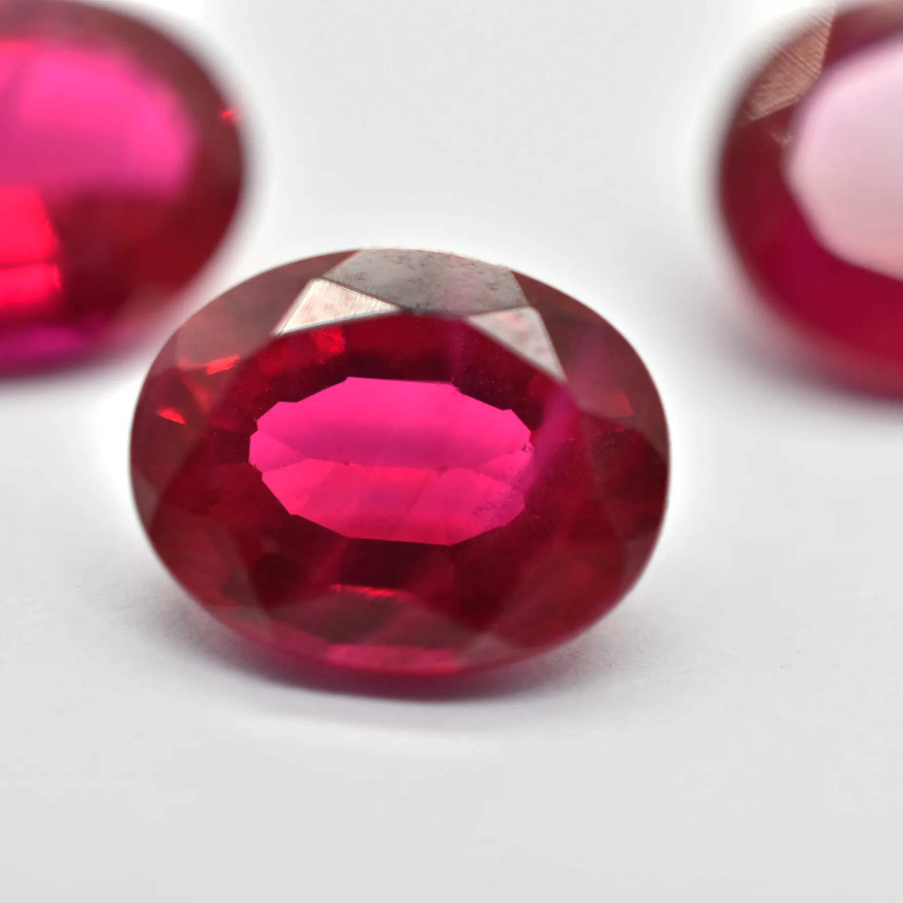 Vòng/hình bầu dục/LÊ/trái tim/Đệm/Octagon cắt 5 # Ruby Corundum lỏng đá quý ưa thích cắt tổng hợp 5 # Đỏ Corundum Ruby Sapphire đá quý