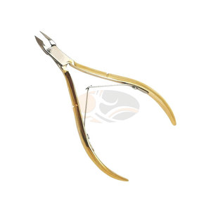 Coupe-cuticules les plus vendus, coupe-ongles, pinces à ongles plaquées or, mâchoires 12 et 14, mâchoires complètes, acier inoxydable naturel, écologique, boîte - Product Image 1
