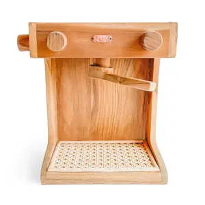 Handmade Eco-Friendly Wood Rattan Barista Toy Educational Kitchen & Food Toys for Children Wholesale Nice Price from Vietnam