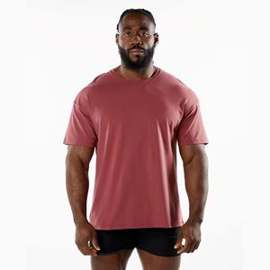 T-shirt unisexe 100 % coton grande taille pour homme, col épais, jersey, coupe oversize, devant uni, épais, respirant, personnalisable - Product Image 1