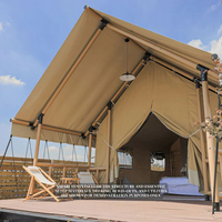 Safari Loft Lodge Tente en toile de glamping en bois avec douche et toilettes