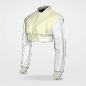 Chaquetas Varsity Cortas Personalizadas con Logotipo, Chaqueta Varsity Corta de Lana para Mujer, Transpirable, Informal de Invierno, de Pakistán - Product Image 2