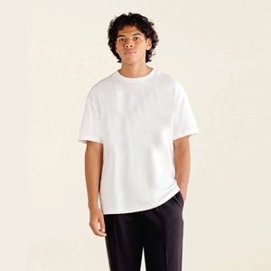 T-shirt uni en coton 100% de qualité supérieure pour homme, coupe classique, blanc, 220 grammes, personnalisable, vente en gros - Product Image 1