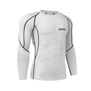 Camisas de compresión sólidas con logotipo personalizado, manga larga de secado rápido, 100% algodón, ajuste holgado, estampado, compresión ecológica - Product Image 2