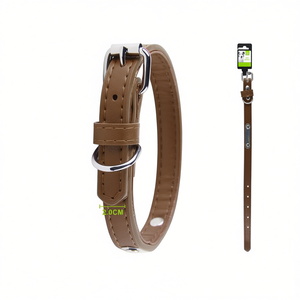 Collier pour chien en cuir PU avec plaque d'identification en métal élégante, colliers pour animaux de compagnie de qualité supérieure - Product Image 3