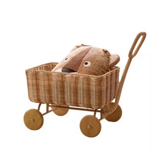 Wagon en rotin naturel pour enfants Trendy Rotin Kids Toys Eco Friendly Wagon de poupée en osier OEM accepté d'usine du Vietnam - Product Image 6