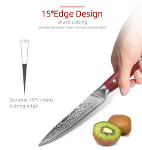 Venta al por mayor personalizado de alta calidad OEM ODM servicio profesional japonés Damasco acero cocina Chef cuchillo fijo hoja afilada - Product Image 3