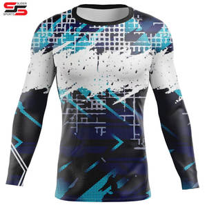 Calidad superior Último diseño Sublimación Hombres Camo Manga corta Rash Guard Camisas de compresión Venta al por mayor ODM personalizado - Product Image 4