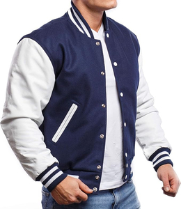 Chaqueta de béisbol de invierno de la mejor calidad para hombre, ropa informal holgada de estilo callejero, diseño universitario bordado, teñido liso y recubierto - Product Image 3