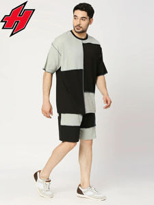 Conjuntos cortos de sudor de alta calidad, traje deportivo nuevo de gran tamaño personalizado, pantalones cortos de tendencia informal, conjunto de chándales de 2 piezas para hombre - Product Image 2