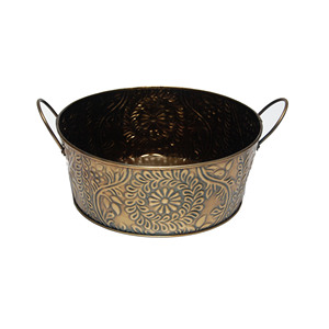 Nouveau dernier Design Floral en relief rond fer jardinière maison et jardin décoratif métal planteur fleur planteur pour jardin - Product Image 1