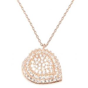 Collar de Plata de Ley 925 con Ojo Turco y Corazón, con Piedra Blanca y Detalles en Oro Rosa, Ideal para Regalo - Product Image 3