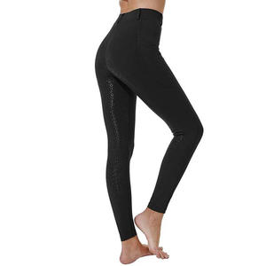 Wholesale High Elasticity Warm Quick Drying OEM Spandex/Polyester Breathable Lightweight Women Horse Riding Leggings - Product Image 4