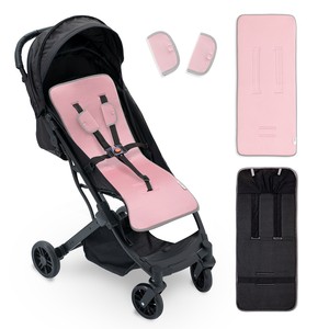 Funda de tela rosa para cochecito con protector de cinturón - Product Image 1