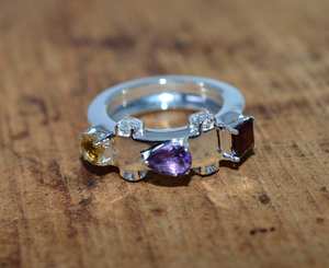 Amethyst Citrine Garnet 925 Sterling Silver Ring Handmade Gemstone Jewelry US 8.5 UK Q Elegant Gift - Product Image 2