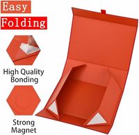 Kotak Kaku Lipat Mewah KAKA dengan Penutup Magnetik dan Pita, Kotak Kemasan Hadiah Lipat Kustom untuk Pakaian