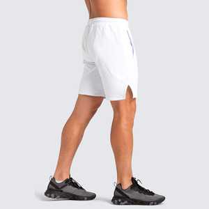 Personalizable de los hombres de 5 pulgadas gimnasio Activewear patrón sólido de punto pantalones cortos - Product Image 5