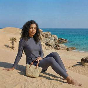 Burkinis islamiques 2 pièces pour femmes musulmanes, respirants, personnalisables, en Spandex/Polyester, coupe haute, col ras du cou, modestes, grandes tailles, séchage rapide - Product Image 2