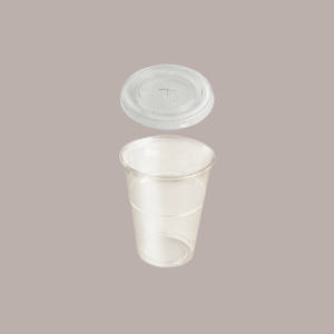 Gobelets 500cc 50 PLA BIO avec couvercle plat Cross Cut-Collection écologique et biodégradable - Product Image 6