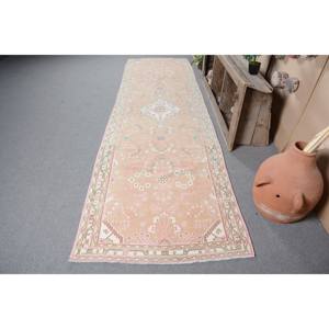 Alfombra turca Vintage escandinava grande 3,5X12,7 pies Material de lana de diseño de retazos hecho a mano con respaldo de látex para uso en pasillos - Product Image 3