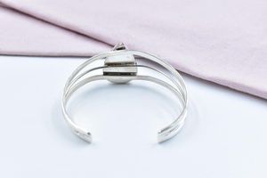 Hecho a mano estilo Vintage Rosa Dahlia turquesa brazalete de acero inoxidable ajustable pulsera de plata esterlina para regalo de mujer - Product Image 6