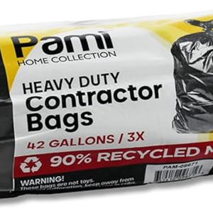 Sacs de construction PAMI haute résistance de 42 gallons, sacs poubelle résistants aux déchirures pour les travaux de déblaiement des déchets de jardin (lot de 10, noir) - Product Image 5