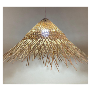 Lámpara de techo de bambú hecha a mano, cubierta de lámpara colgante de bambú, accesorio de iluminación de bambú natural para restaurantes y cafeterías - Product Image 5