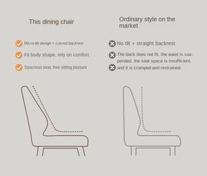 เก้าอี้รับประทานอาหารสแตนเลสทันสมัย เก้าอี้รับประทานอาหารแบบซ้อนได้สุดหรูพร้อมเบาะหนังแบบมีรูระบายอากาศสำหรับห้องอาหารในโรงแรม - Product Image 3