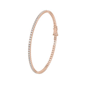 Bracelet tennis en or rose 14K diamant Moissanite pour dames plaqué or pour cadeau - Product Image 2