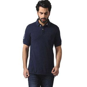 Polo slim haut de gamme pour hommes, décontracté, demi-manches, logo brodé à la mode, respirant, tricoté, haut en coton - Product Image 1