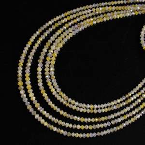 Perles de diamant facettées AAA+ en forme de rondelle, 1,6-2,4 mm, diamant jaune avec facettes naturelles - Product Image 1