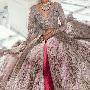 New Beautiful Heavy Embroidery on <b>Bridal</b> <b>Jacket</b> & Lehenga Dress with Embellished Crystal Glass Beads,dabka Work for Wedding@2024 - Product Image 1