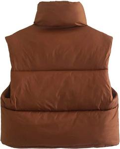 Chaqueta acolchada negra transpirable con detalle de bordado, lona sin capucha, cuello alto, cuello mandarín, ropa exterior - Product Image 3