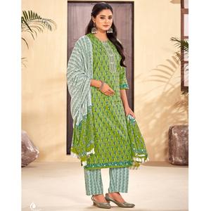 ชุด kurta ผ้าฝ้ายแท้สำหรับผู้หญิงชุดอินเดียสำเร็จรูป - Product Image 1