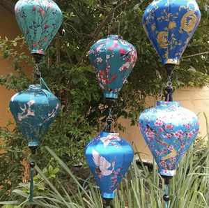 Exquisite Blue Hoi An Silk Lanterns with Classic Patterns Exclusively Crafted for Vibrant <b>Festive</b> Various Shapes Best Quality - Product Image 1