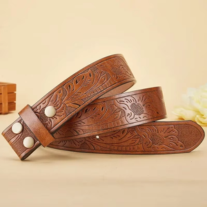 Ceinture en cuir fantaisie personnalisée OEM, style western, design cowboy, boucle en alliage de taureau, ceinture pour hommes et femmes, logo personnalisé, ceintures en cuir de vache - Product Image 5