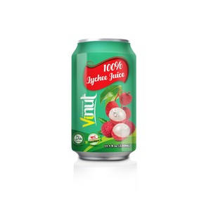Bebida de jugo de lichi puro más vendida de 330ml lista para enviar (de ingrediente real) hecha en fábrica de Vietnam (OEM, ODM) - Product Image 1
