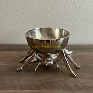 Silver Spider <b>Leg</b> Candy Bowl Halloween Snack Dish Gothic <b>Table</b> Decor Creepy <b>Metal</b> Serving Bowl Spooky Party Centerpiece Decor - Product Image 1